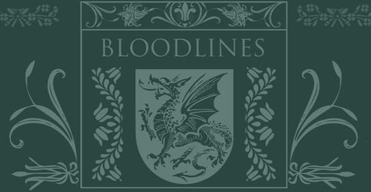 A royal shield that says 'bloodlines' on it